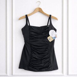 NWT Azura Australia Ruched Singlet Tankini Top Swimsuit DD-E Cup Italian Fabric